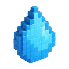 Naklejka premium PNG Pixelated blue water droplet illustration.