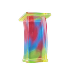 Fototapeta premium Abstract colorful translucent modern pedestal on black background