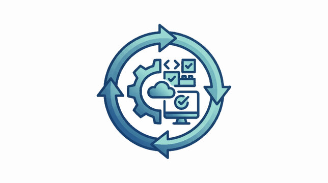 Sustainability recycle icon in blue halftone pattern
