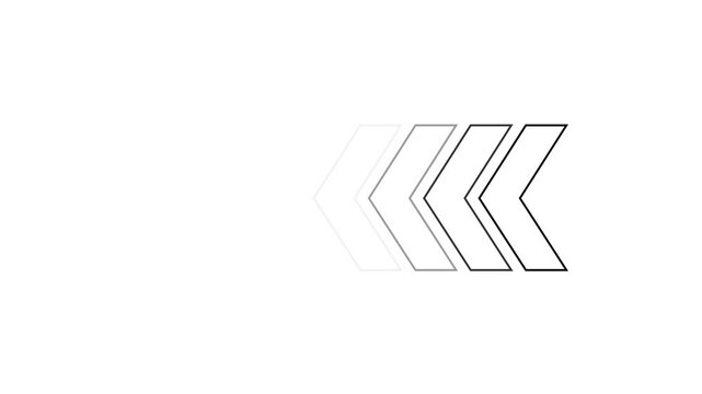 Arrow shape rotating on white background simple animation sequence