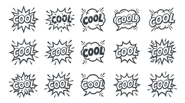 Collection of Cool Comic Book Style Speech Bubbles.
