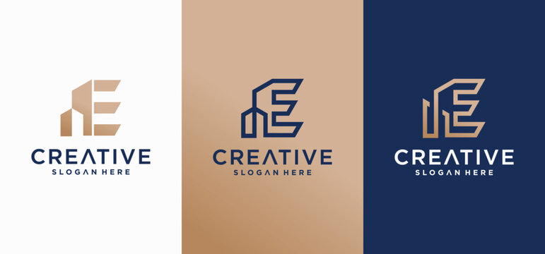 Modern Letter E Tech Housing Logo Design for Smart Real Estate