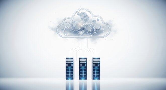 Cloud computing infrastructure connecting to server racks
