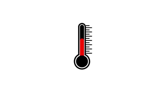 Thermometer Rising In Temperature Illustrative Sequence Stock Footage