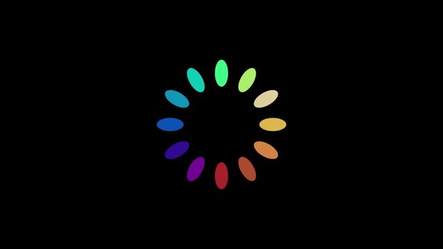 animated circle colorful flowers loading gif video icon transparent