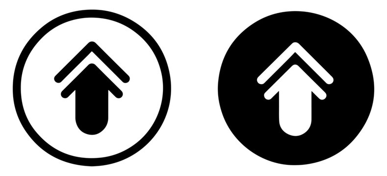 swipe up upload arrow icon set