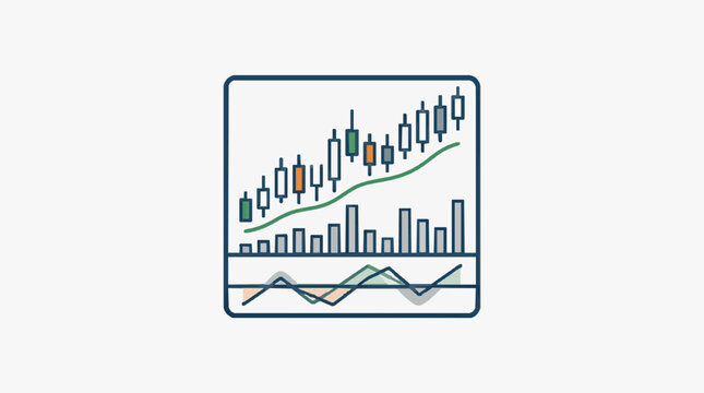 Financial Stock Market Trading Candlestick Chart Analysis.