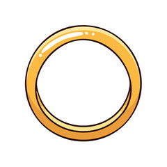 Obraz premium Simple golden ring, a symbol of love and commitment, presented with a glossy sheen.