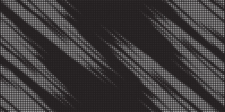 Abstract monochrome diagonal halftone dot pattern background