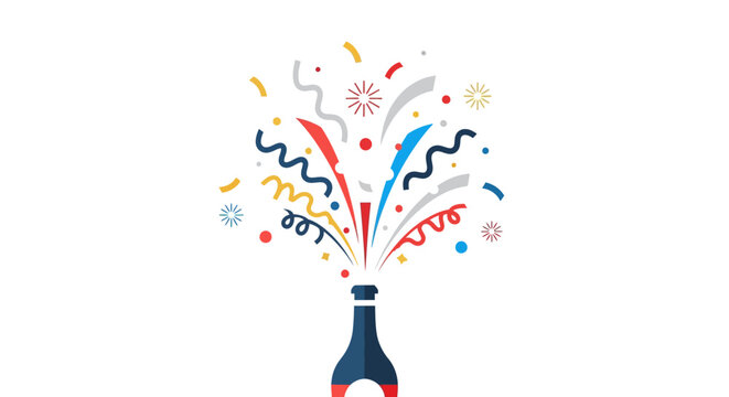Colorful Celebration Party Popper Illustration.