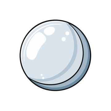 Vector illustration of a single white ping pong ball, clean and simple graphic design