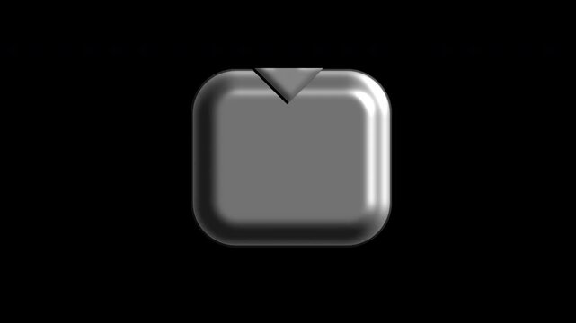 3D icon animation of a square download button