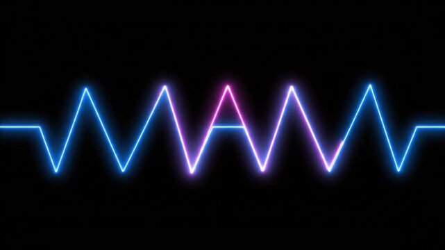 Neon Light Waveform Graphic Design Elements.