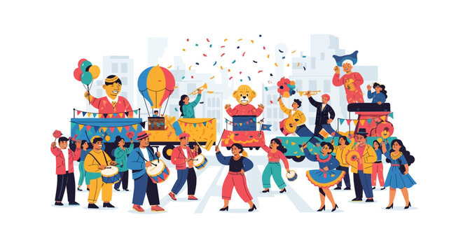 Diverse group of happy people celebrating.