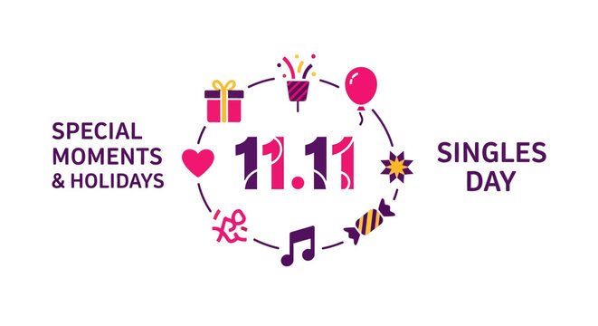 Double eleven shopping festival logo.