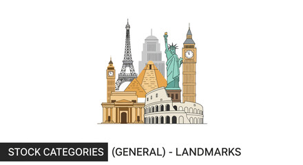 Obraz premium Famous Landmarks of the World Architecture.