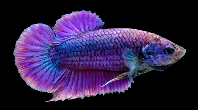 transparent royal purple plakat betta fish with strong build