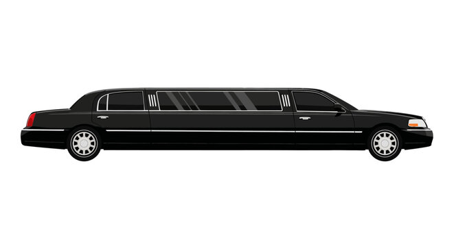 Long Black Luxury Limousine Car Vehicle.