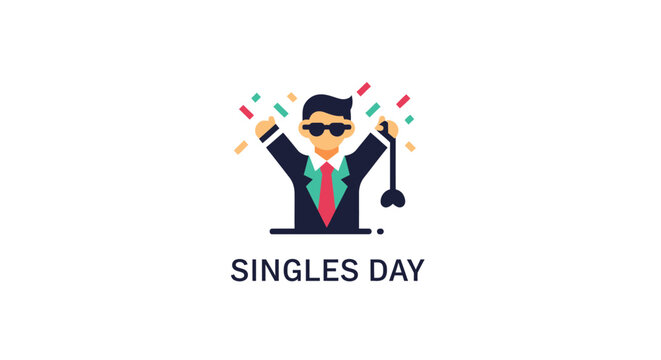 Man celebrating Singles Day.