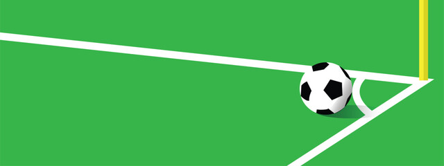 Soccer Field Banner Layout, Vector Football Pitch Background for Tournament Promotion © Trivic
