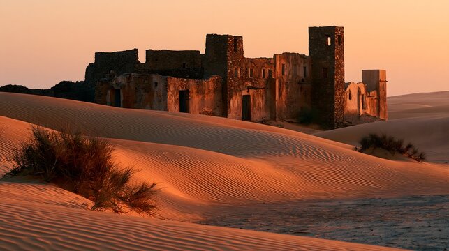 Desert Sentinels: Sunrise Over the Ancient Stone Ksour of Chinguetti, Mauritania