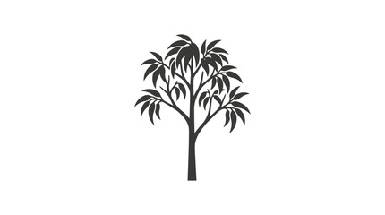 Obraz premium Palm tree silhouette with leaves.