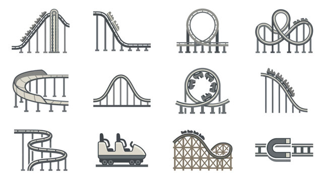 Roller Coaster Track Illustrations.
