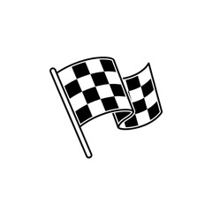 Fototapeta premium Checkered racing flag finish icon with checkered, competition
