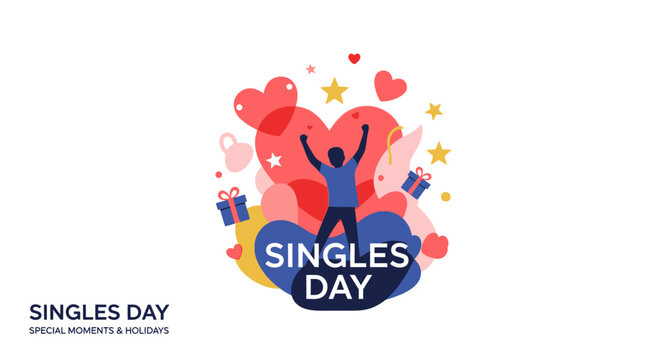 Person Celebrating Singles Day Alone.