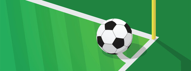 Soccer Field Banner Layout, Vector Football Pitch Background for Tournament Promotion © Trivic
