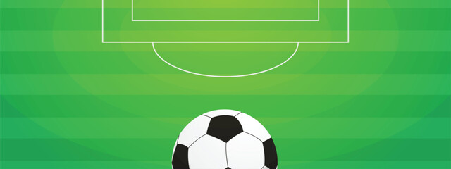 Soccer Field Banner Layout, Vector Football Pitch Background for Tournament Promotion © Trivic