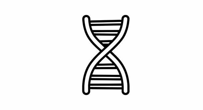 Dna double helix icon, genetic engineering and biology symbol