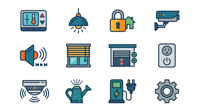 Technology icons set with various symbols.