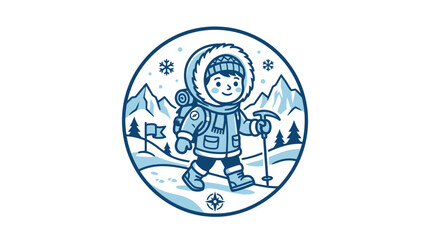 Smiling child in winter gear outdoors. © Supar