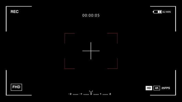 Digital Camera Recording Viewfinder Interface Overlay with Timer.