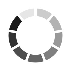 Naklejka premium Vector illustration of a circular loading progress indicator. Minimalist geometric interface buffer sign isolated on white background.
