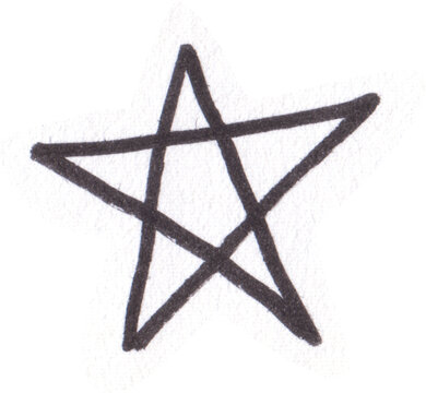 Hand Drawn Five Pointed Star Icon Sketch Handcrafted Minimalist Marker Drawing of a Celestial Shape for Creative Design Projects