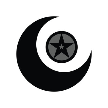 vector illustration of a black and white star