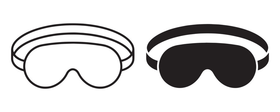 Black and white ski goggles icons Vector, illustration