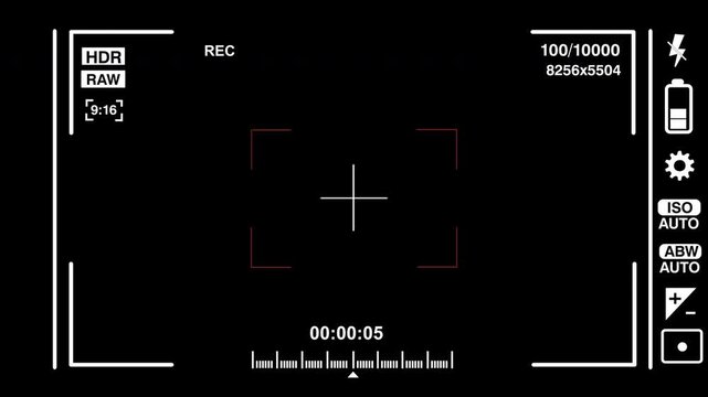 Digital Camera Viewfinder Interface Recording Overlay.