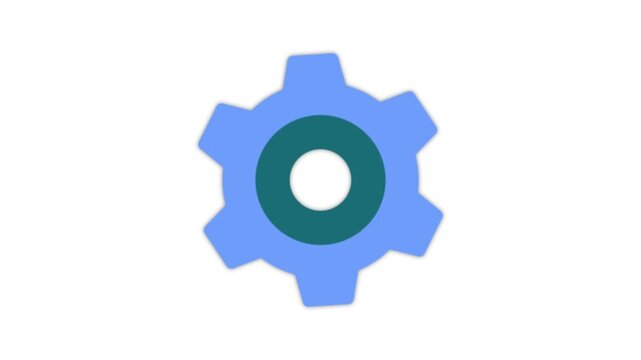 Flat design Settings Gear icon animation. Colorful flat design Settings gear icon animation with smooth spinning motion graphics.