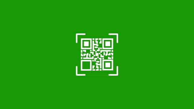 QR Code Scanning animation. High quality digital QR code scanning animation with a laser scan line on a solid background.