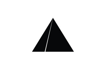 Fototapeta premium Black triangular shape with central line on white background