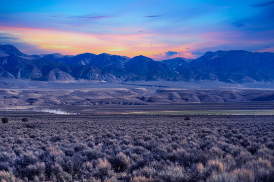 sunset in the mountains