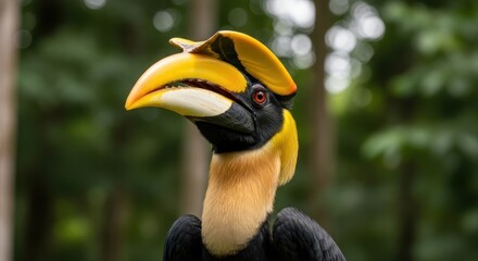 Obraz premium Hornbill Bird Tropical Forest.
