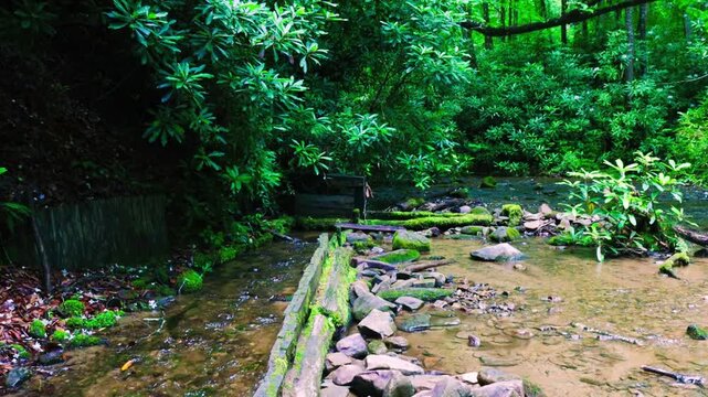 The Historic Flume at The Mingus Grist Mill, Great Smoky Mountains National Park, North Carolina, USA