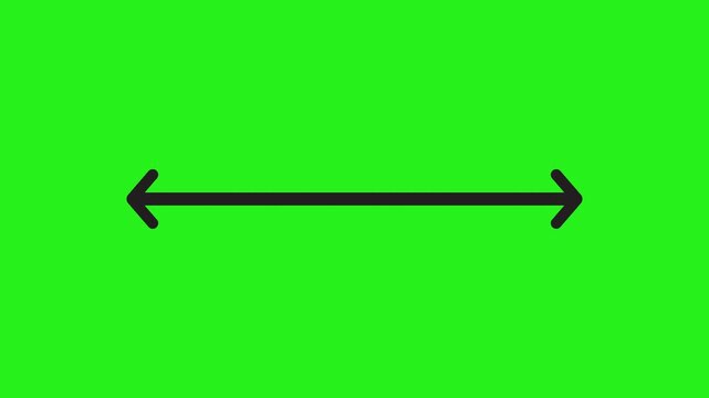 Length measurement, Double headed horizontal arrow, Bidirectional direction animation motion graphic
