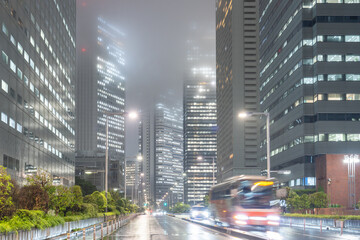 雨の新宿副都心の夜景  © JAPAN SKYLINE