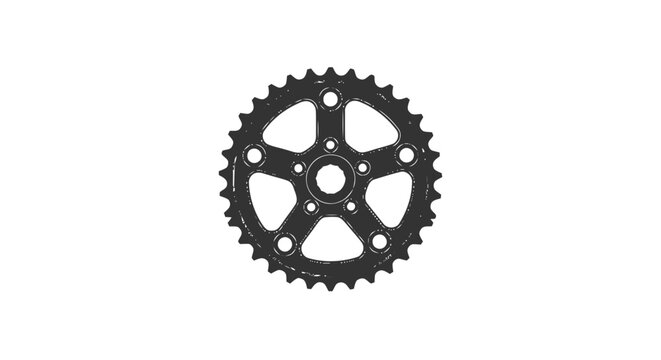 Vector illustration of bicycle chainring sprocket gear on a transparent background