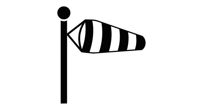Vector illustration of windsock weather indicator icon vector illustration on a transparent background